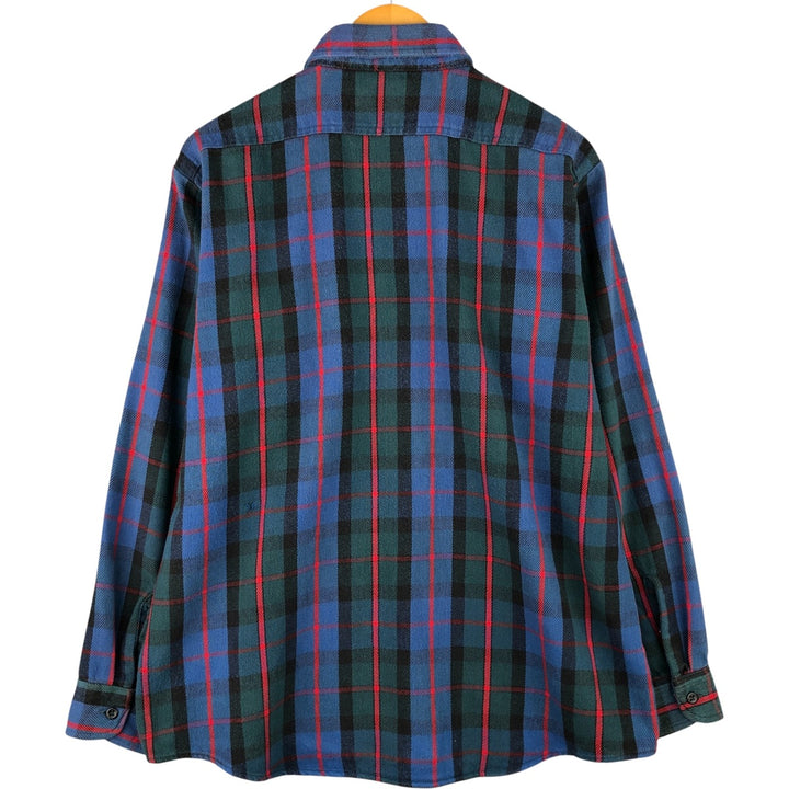 Vintage 1980'S Osh Kosh long-sleeved flannel check shirt, men's size L cotton blue type Vintage Second Hand
