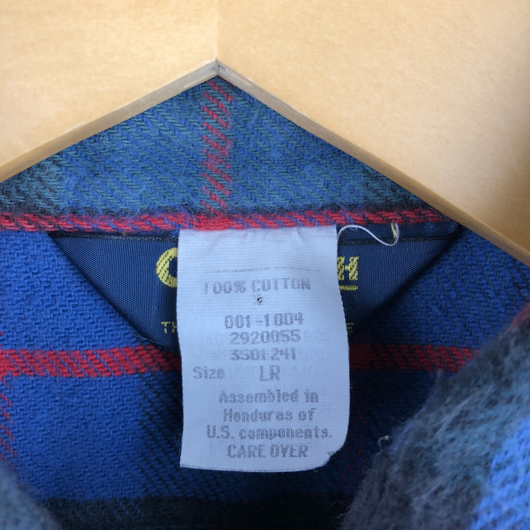 Vintage 1980'S Osh Kosh long-sleeved flannel check shirt, men's size L cotton blue type Vintage Second Hand