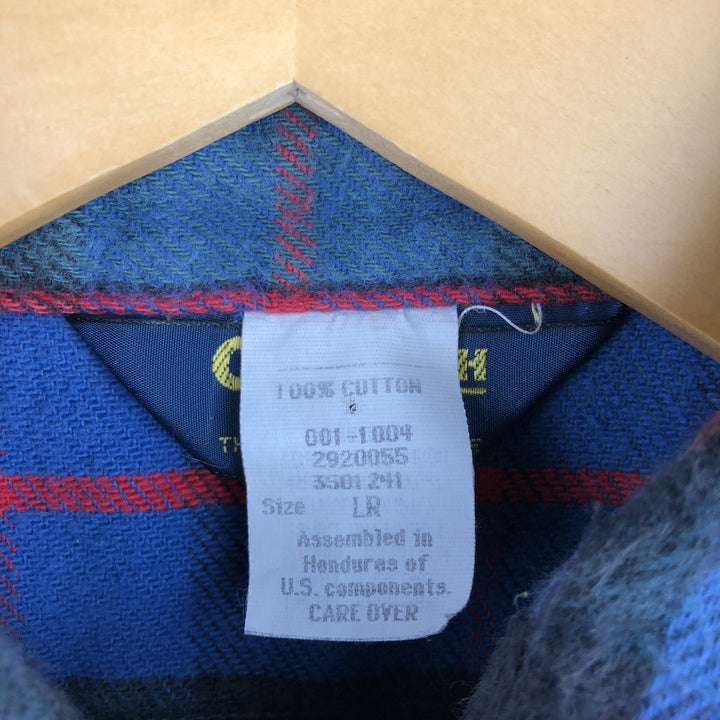 Vintage 1980'S Osh Kosh long-sleeved flannel check shirt, men's size L cotton blue type Vintage Second Hand