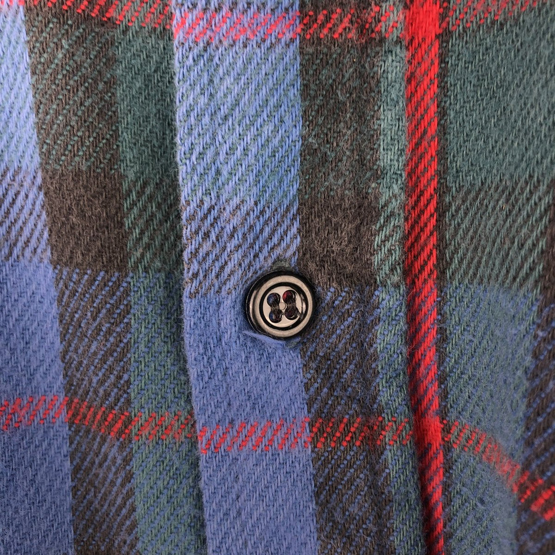 Vintage 1980'S Osh Kosh long-sleeved flannel check shirt, men's size L cotton blue type Vintage Second Hand
