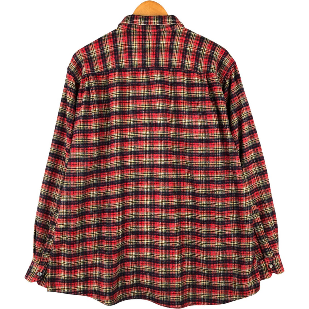Vintage BFA Camicie Check Pattern Long Sleeve Chamois Cloth Shirt, Made in Italy, Men's Size XL unclear red type Vintage Second Hand