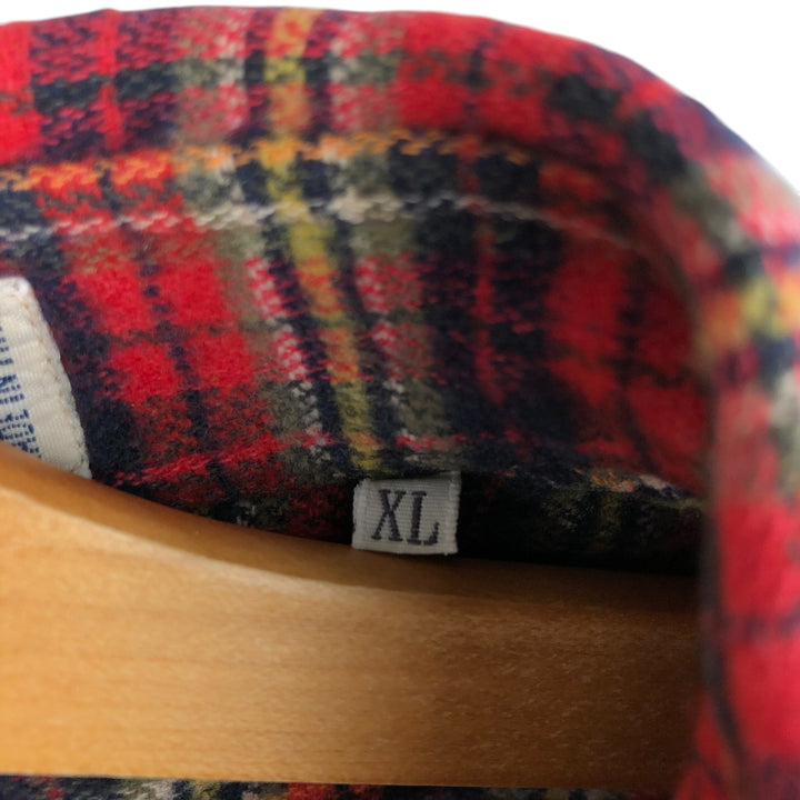 Vintage BFA Camicie Check Pattern Long Sleeve Chamois Cloth Shirt, Made in Italy, Men's Size XL unclear red type Vintage Second Hand