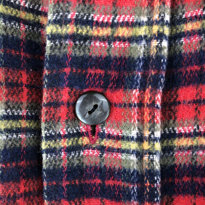 Vintage BFA Camicie Check Pattern Long Sleeve Chamois Cloth Shirt, Made in Italy, Men's Size XL unclear red type Vintage Second Hand