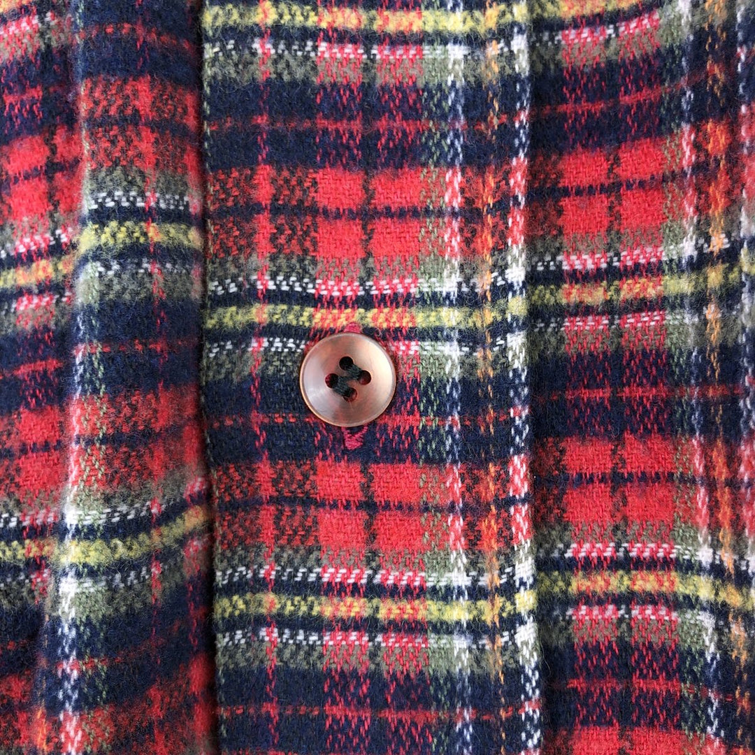 Vintage BFA Camicie Check Pattern Long Sleeve Chamois Cloth Shirt, Made in Italy, Men's Size XL unclear red type Vintage Second Hand