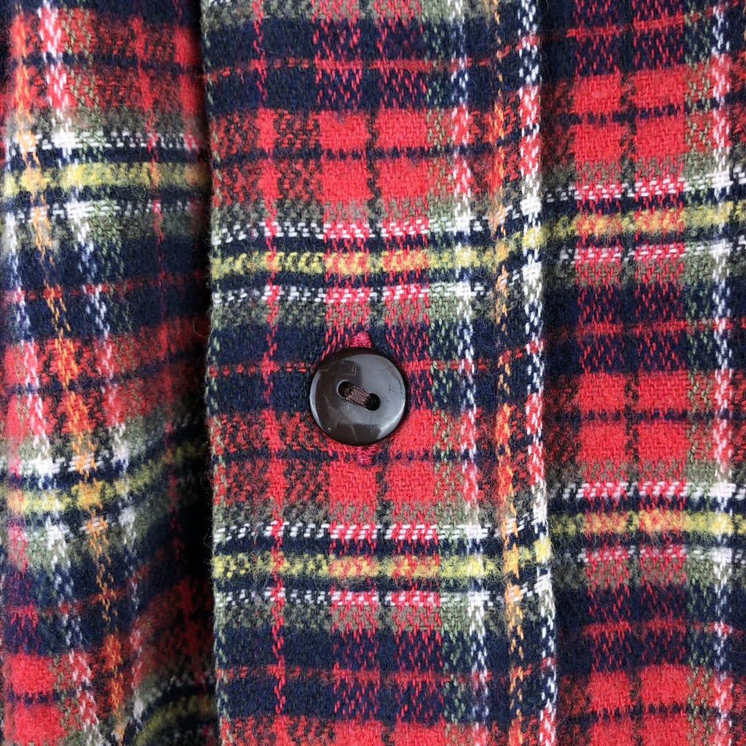 Vintage BFA Camicie Check Pattern Long Sleeve Chamois Cloth Shirt, Made in Italy, Men's Size XL unclear red type Vintage Second Hand