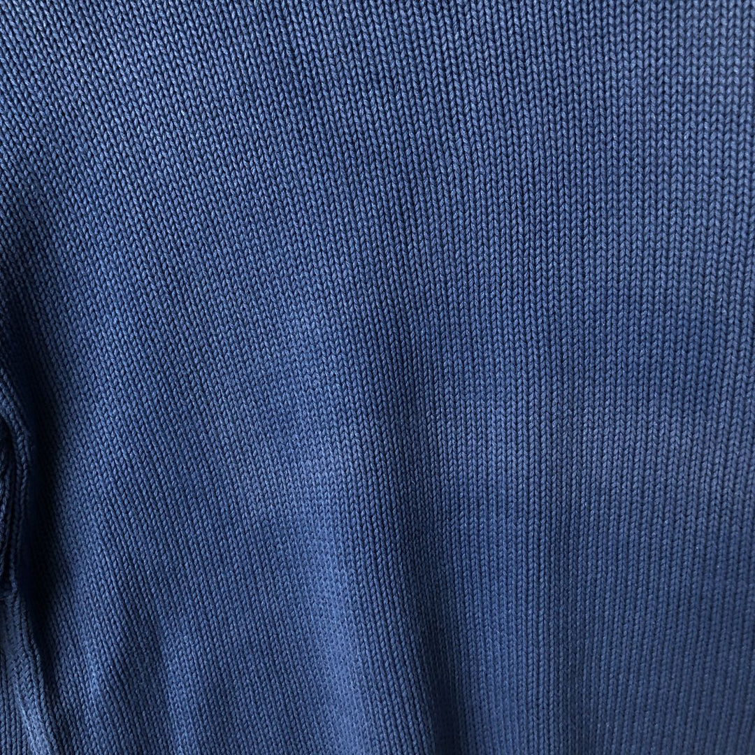 2000'S Eddie Bauer cotton knit sweater, men's size L cotton blue type Vintage Second Hand