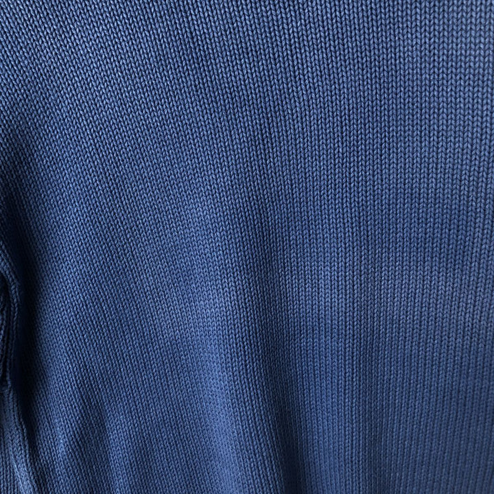 2000'S Eddie Bauer cotton knit sweater, men's size L cotton blue type Vintage Second Hand