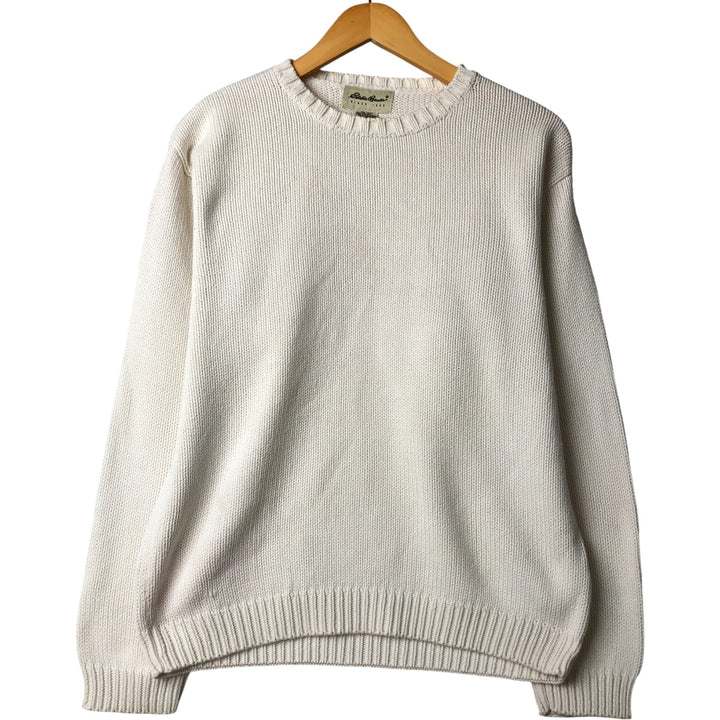 2000'S Eddie Bauer cotton knit sweater, men's size small cotton white type Vintage Second Hand
