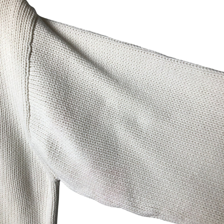 2000'S Eddie Bauer cotton knit sweater, men's size small cotton white type Vintage Second Hand