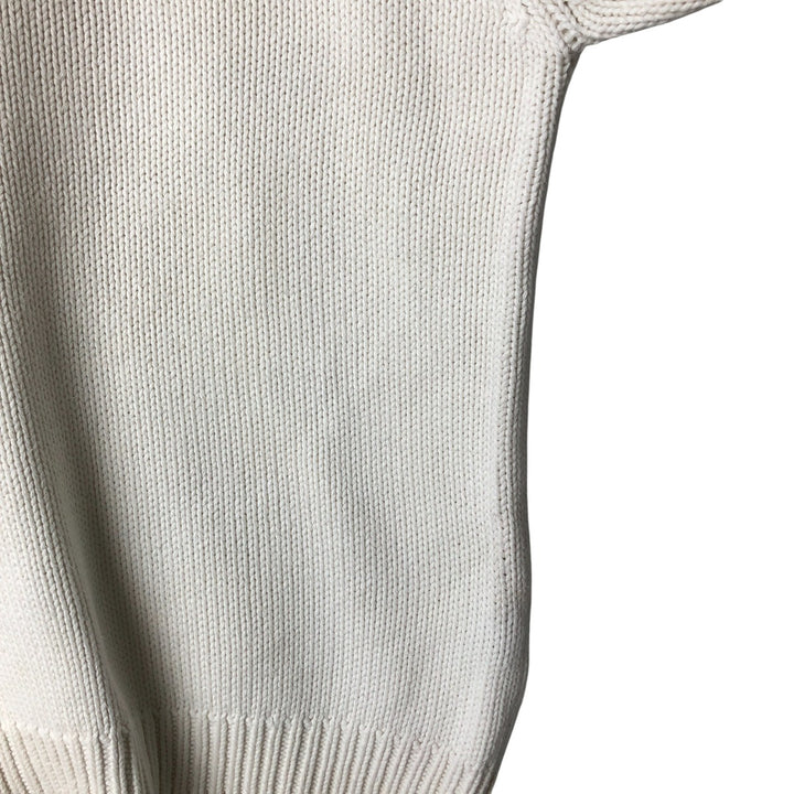 2000'S Eddie Bauer cotton knit sweater, men's size small cotton white type Vintage Second Hand