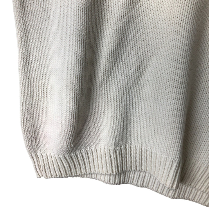 2000'S Eddie Bauer cotton knit sweater, men's size small cotton white type Vintage Second Hand