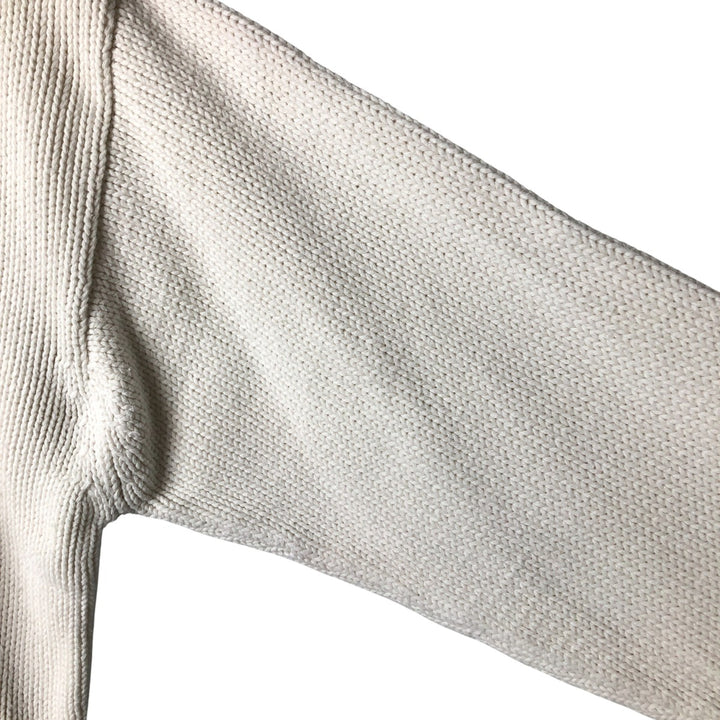 2000'S Eddie Bauer cotton knit sweater, men's size small cotton white type Vintage Second Hand