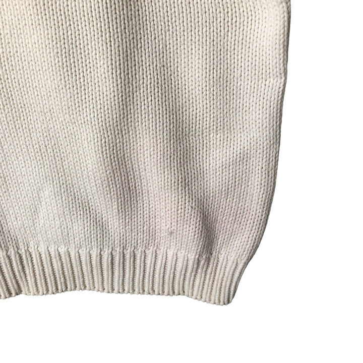 2000'S Eddie Bauer cotton knit sweater, men's size small cotton white type Vintage Second Hand