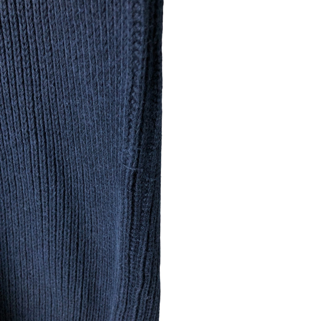 Vintage 80s-90'S Eddie Bauer ribbed cotton knit sweater with black tag, men's size XL cotton navy blue type Vintage Second Hand