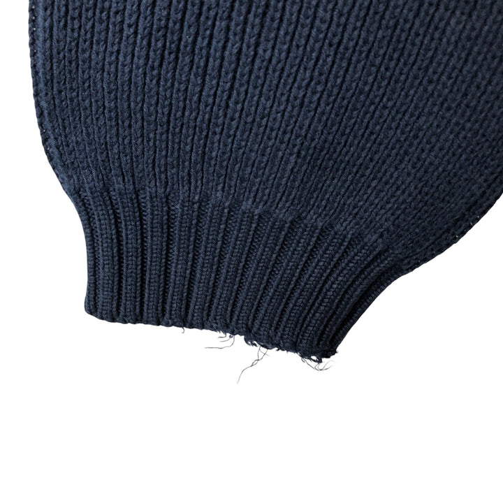 Vintage 80s-90'S Eddie Bauer ribbed cotton knit sweater with black tag, men's size XL cotton navy blue type Vintage Second Hand