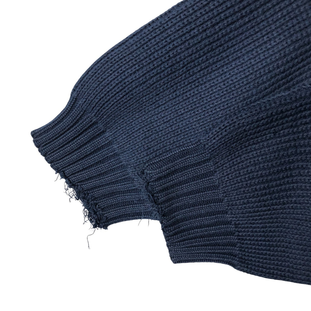 Vintage 80s-90'S Eddie Bauer ribbed cotton knit sweater with black tag, men's size XL cotton navy blue type Vintage Second Hand