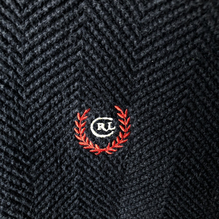 Ralph Lauren CHAPS Herringbone Cotton Knit Sweater Men's XL cotton navy blue type Vintage Second Hand