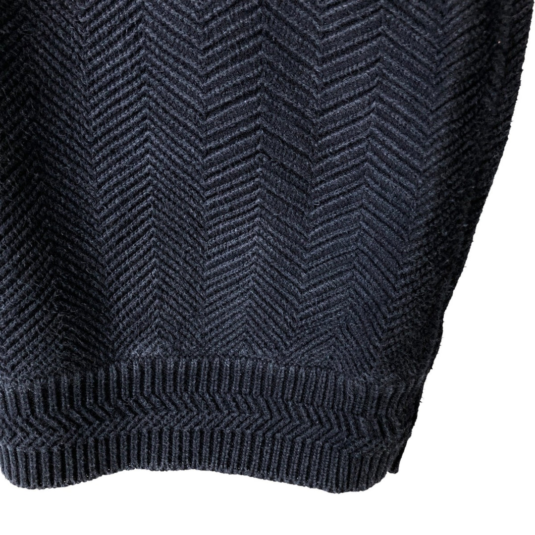 Ralph Lauren CHAPS Herringbone Cotton Knit Sweater Men's XL cotton navy blue type Vintage Second Hand