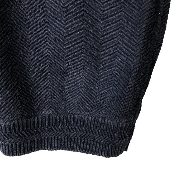 Ralph Lauren CHAPS Herringbone Cotton Knit Sweater Men's XL cotton navy blue type Vintage Second Hand