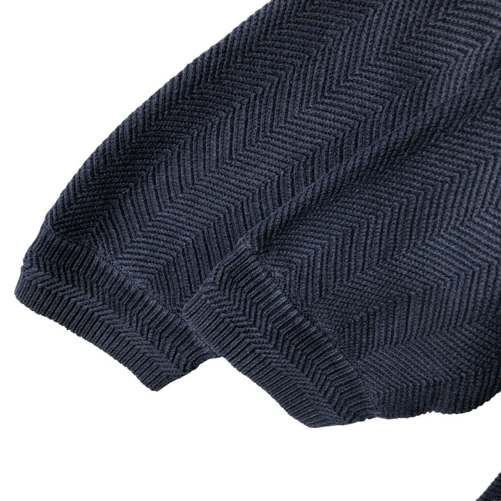 Ralph Lauren CHAPS Herringbone Cotton Knit Sweater Men's XL cotton navy blue type Vintage Second Hand