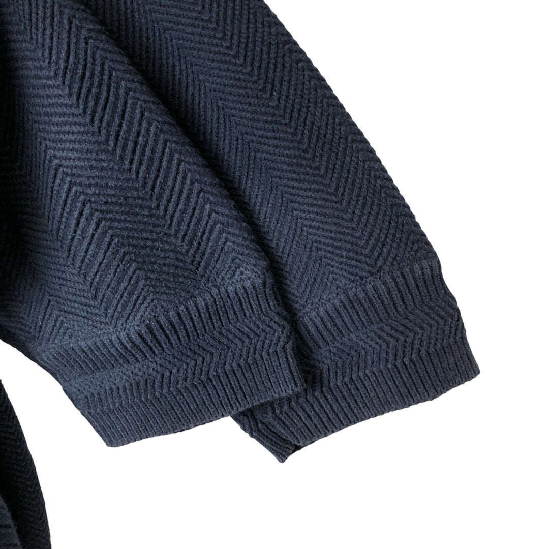 Ralph Lauren CHAPS Herringbone Cotton Knit Sweater Men's XL cotton navy blue type Vintage Second Hand