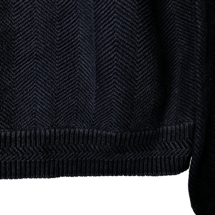 Ralph Lauren CHAPS Herringbone Cotton Knit Sweater Men's XL cotton navy blue type Vintage Second Hand