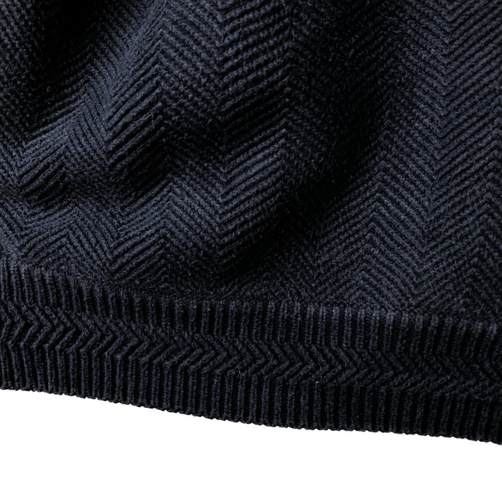 Ralph Lauren CHAPS Herringbone Cotton Knit Sweater Men's XL cotton navy blue type Vintage Second Hand
