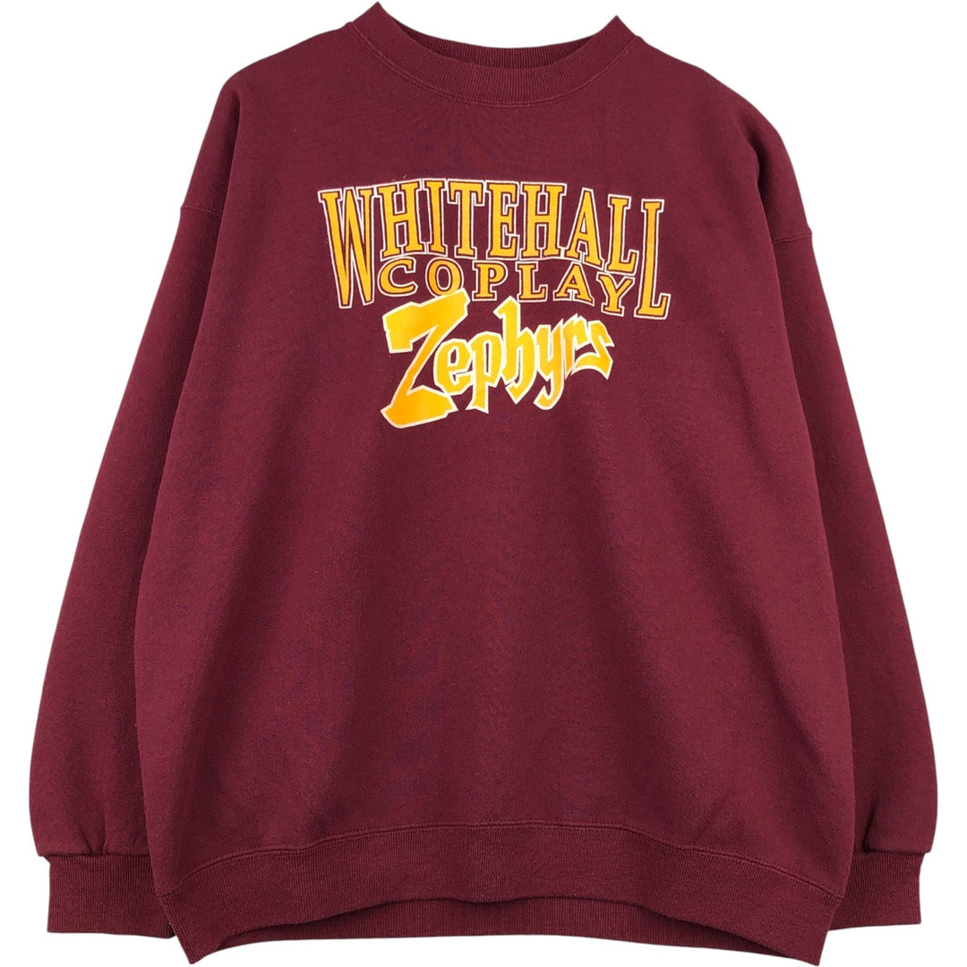 Vintage 90'S Lee college sweatshirt, made in the USA, men's size XL cotton wine-red Vintage Second Hand