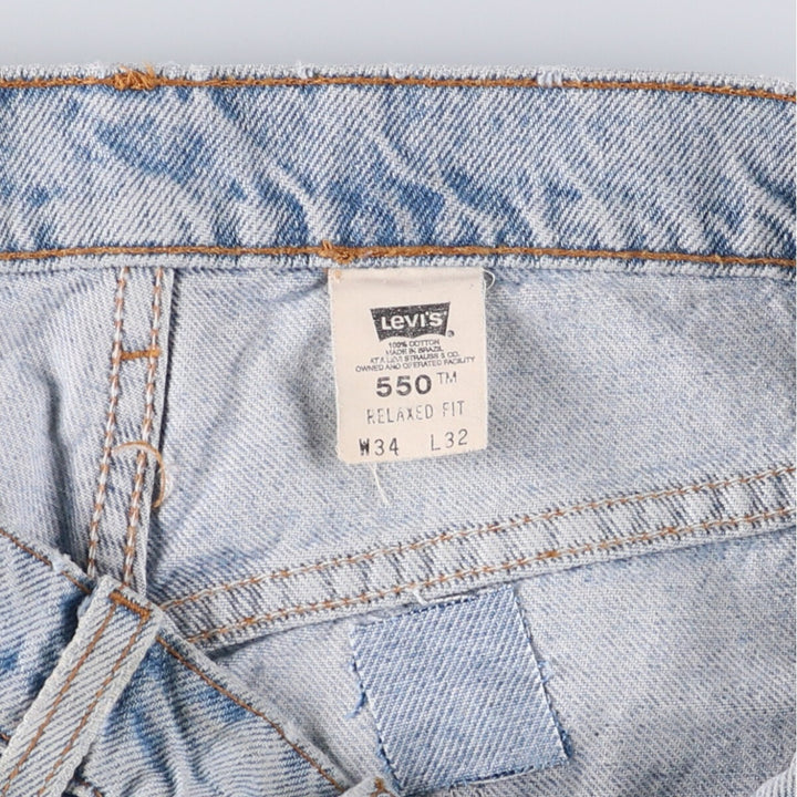 90'S Levi's 550 Relaxed Fit Tapered Denim Pants with Orange Tab, Men's Size 33 (Vintage) cotton Blue type light blue Vintage Second Hand