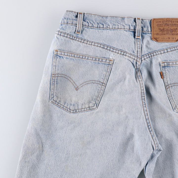 90'S Levi's 550 Relaxed Fit Tapered Denim Pants with Orange Tab, Men's Size 33 (Vintage) cotton Blue type light blue Vintage Second Hand