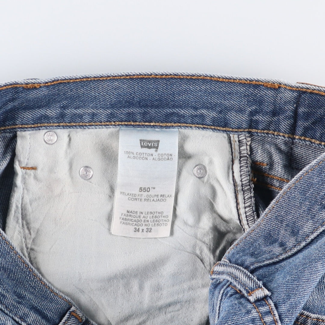 Levi's 550 Relaxed Fit Tapered Denim Pants for Men, W35 cotton blue type Vintage Second Hand