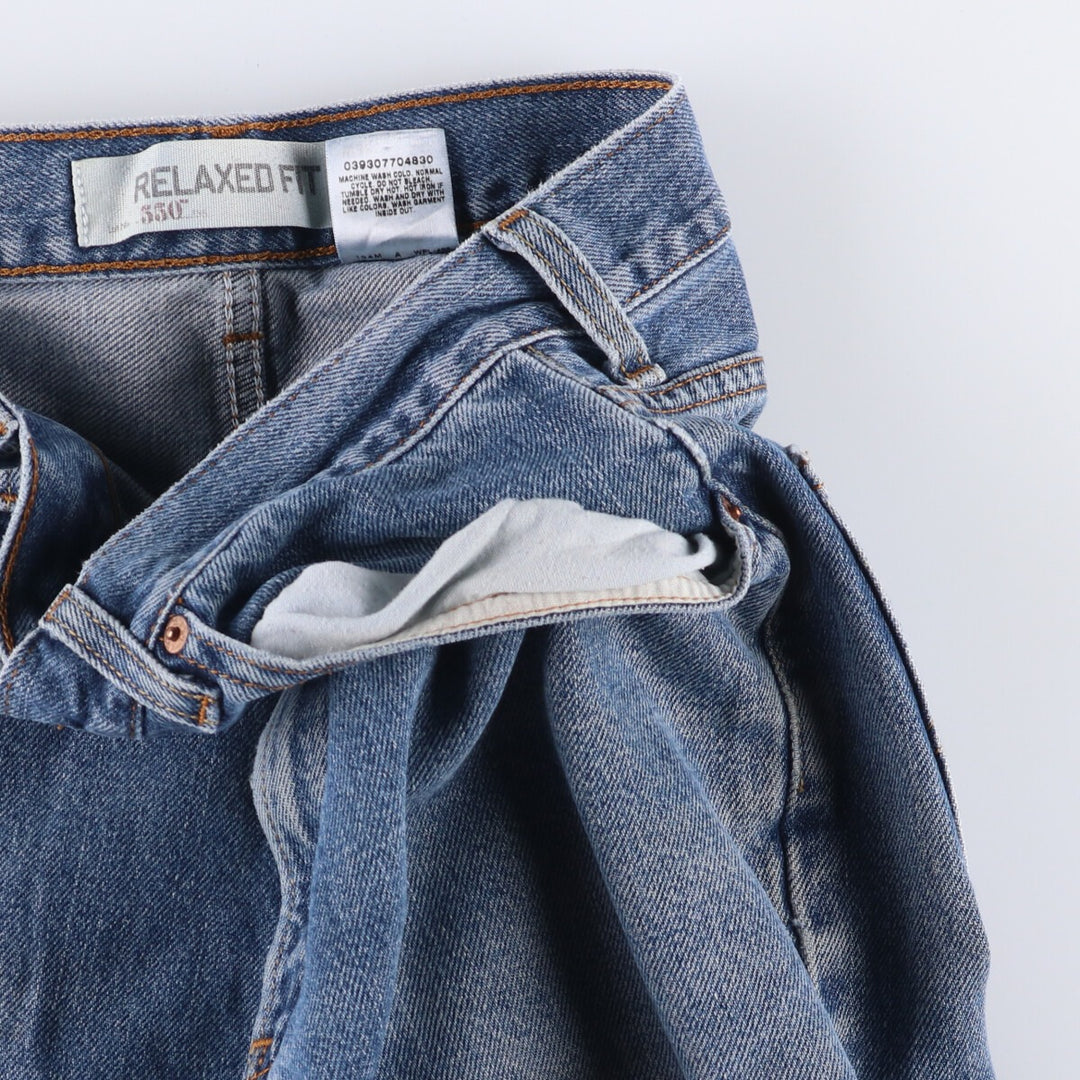 Levi's 550 Relaxed Fit Tapered Denim Pants for Men, W32 equivalent cotton blue type Vintage Second Hand