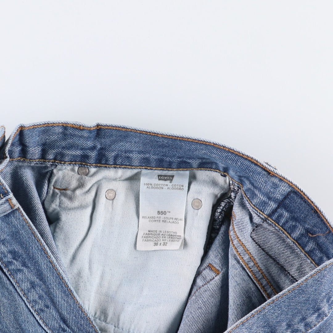 Levi's 550 Relaxed Fit Tapered Denim Pants for Men, W34 equivalent cotton blue type Vintage Second Hand