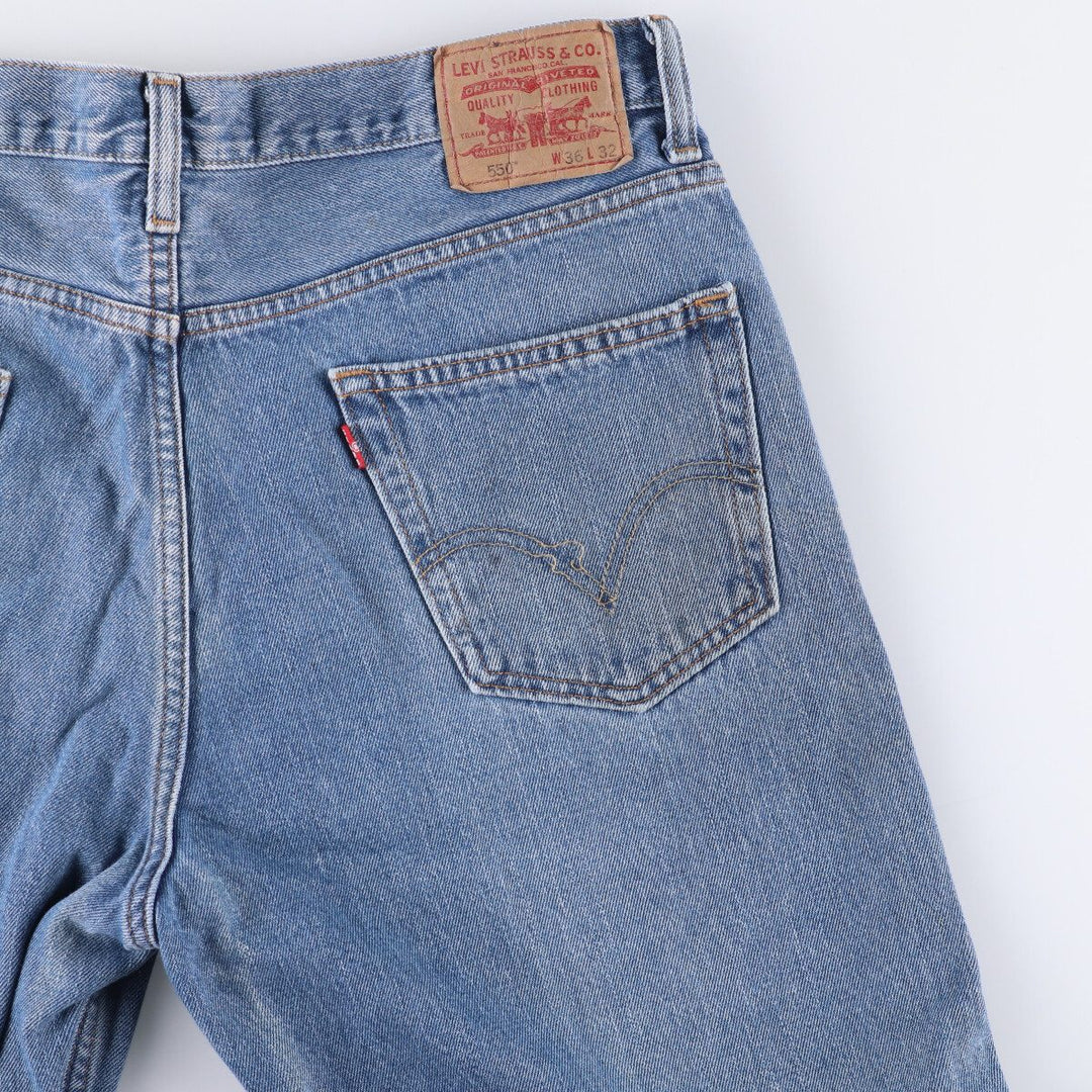 Levi's 550 Relaxed Fit Tapered Denim Pants for Men, W34 equivalent cotton blue type Vintage Second Hand