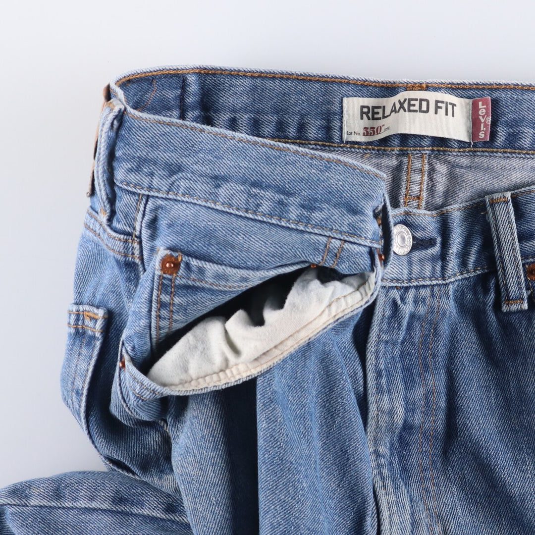 Levi's 550 Relaxed Fit Tapered Denim Pants for Men, W34 equivalent cotton blue type Vintage Second Hand