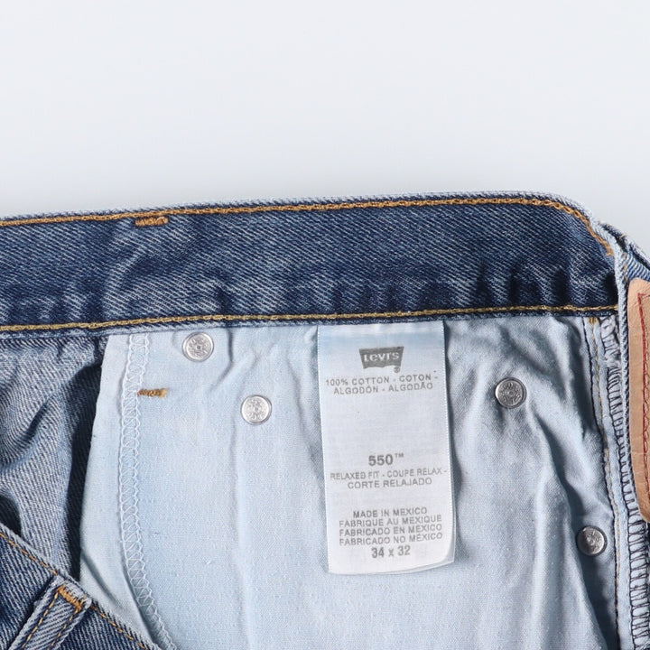 Levi's 550 Relaxed Fit Tapered Denim Pants for Men, W33 cotton blue type Vintage Second Hand