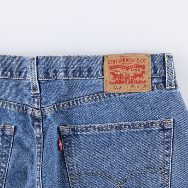 Levi's 550 tapered denim pants for men, size w36 cotton blue type Vintage Second Hand