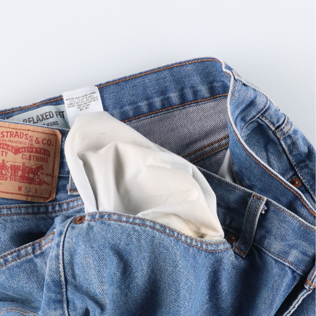 Levi's 550 Relaxed Fit Tapered Denim Pants for Men, W33 cotton blue type Vintage Second Hand