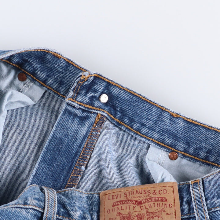 00'S Levi's 505 REGULAR FIT STRAIGHT LEG tapered denim pants made in USA men's w33 equivalent cotton blue type Vintage Second Hand