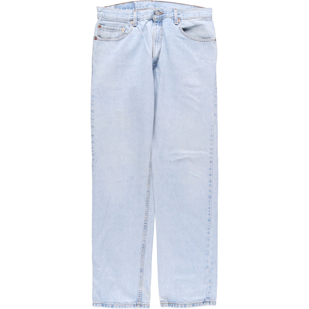 00'S Levi's 505 REGULAR FIT STRAIGHT LEG tapered denim pants made in USA, men's size w34 cotton Blue type light blue Vintage Second Hand