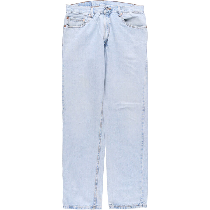 00'S Levi's 505 REGULAR FIT STRAIGHT LEG tapered denim pants made in USA, men's size w34 cotton Blue type light blue Vintage Second Hand