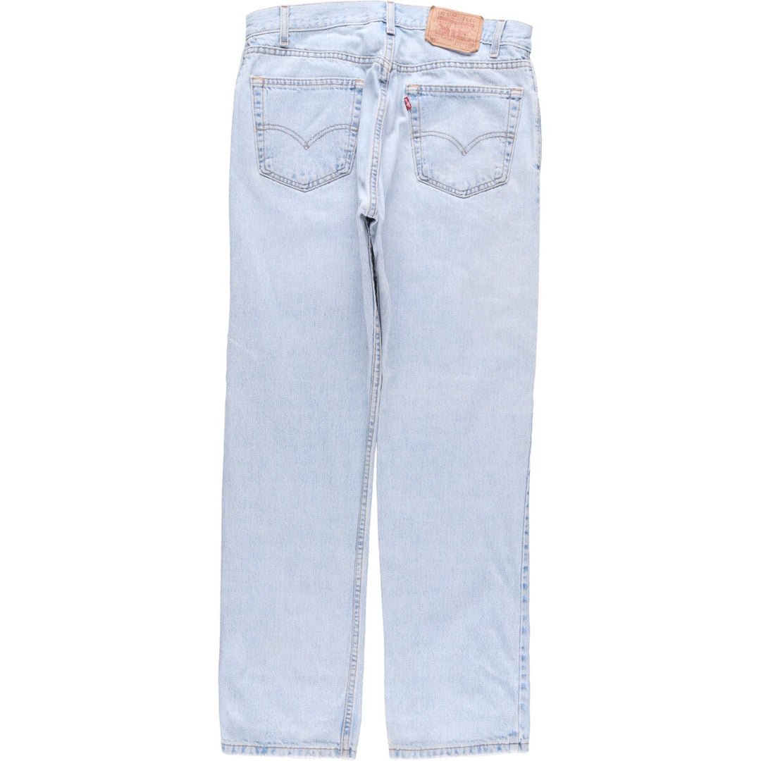 00'S Levi's 505 REGULAR FIT STRAIGHT LEG tapered denim pants made in USA, men's size w34 cotton Blue type light blue Vintage Second Hand