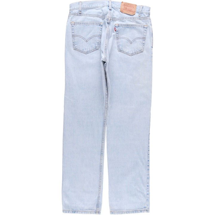 00'S Levi's 505 REGULAR FIT STRAIGHT LEG tapered denim pants made in USA, men's size w34 cotton Blue type light blue Vintage Second Hand