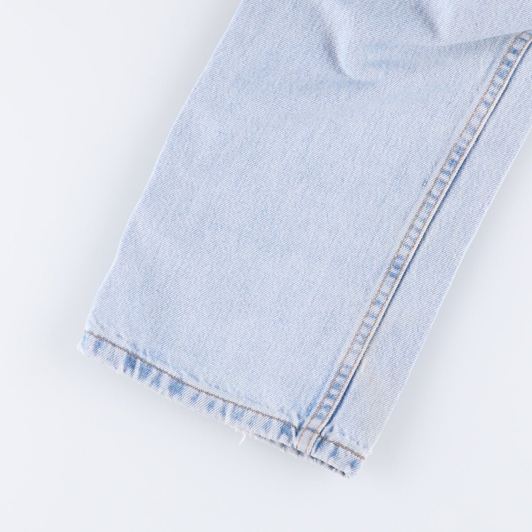 00'S Levi's 505 REGULAR FIT STRAIGHT LEG tapered denim pants made in USA, men's size w34 cotton Blue type light blue Vintage Second Hand