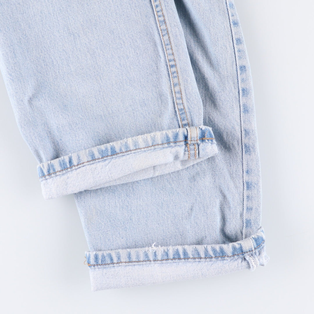 00'S Levi's 505 REGULAR FIT STRAIGHT LEG tapered denim pants made in USA, men's size w34 cotton Blue type light blue Vintage Second Hand