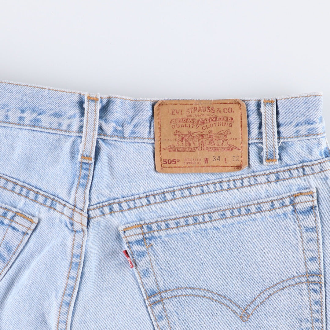 90'S Levi's 505 REGULAR FIT STRAIGHT LEG tapered denim pants made in USA men's w34 equivalent vintage cotton blue type Vintage Second Hand