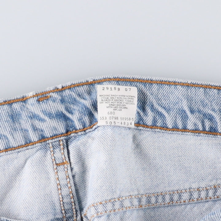 90'S Levi's 505 REGULAR FIT STRAIGHT LEG tapered denim pants made in USA men's w34 equivalent vintage unclear blue type Vintage Second Hand