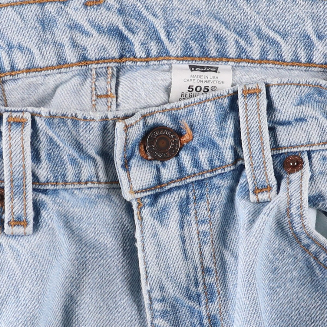 90'S Levi's 505 REGULAR FIT STRAIGHT LEG tapered denim pants made in USA men's w34 equivalent vintage unclear blue type Vintage Second Hand