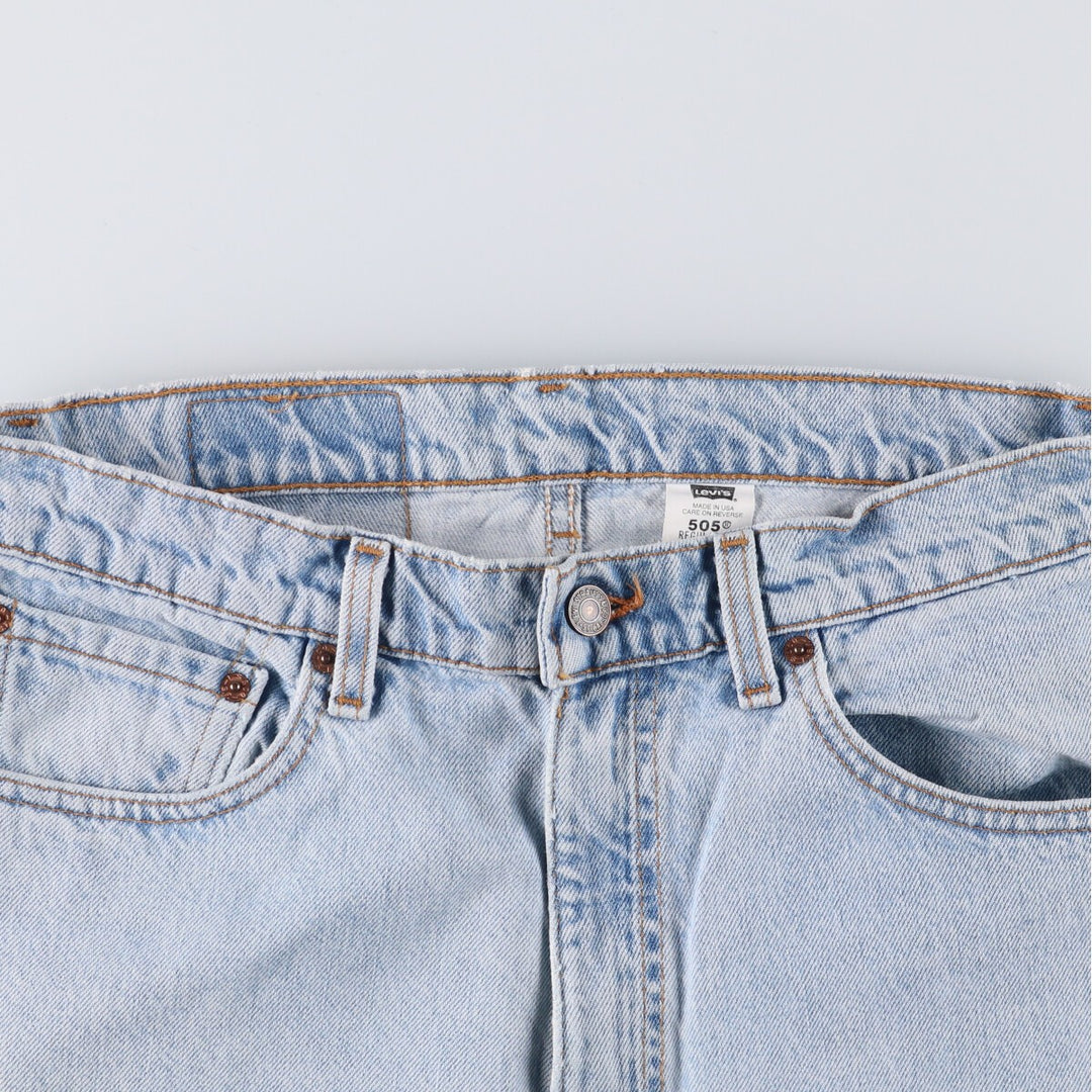 90'S Levi's 505 REGULAR FIT STRAIGHT LEG tapered denim pants made in USA men's w34 equivalent vintage unclear blue type Vintage Second Hand