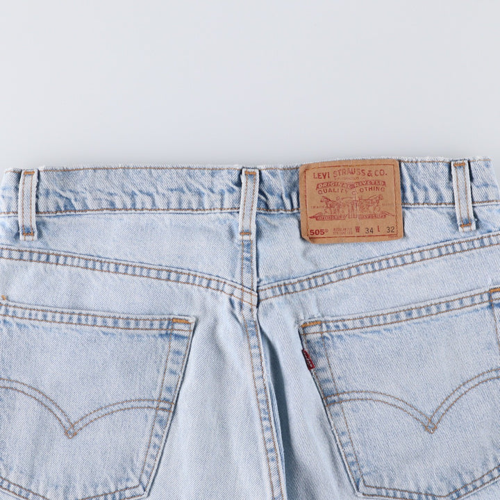 90'S Levi's 505 REGULAR FIT STRAIGHT LEG tapered denim pants made in USA men's w34 equivalent vintage unclear blue type Vintage Second Hand